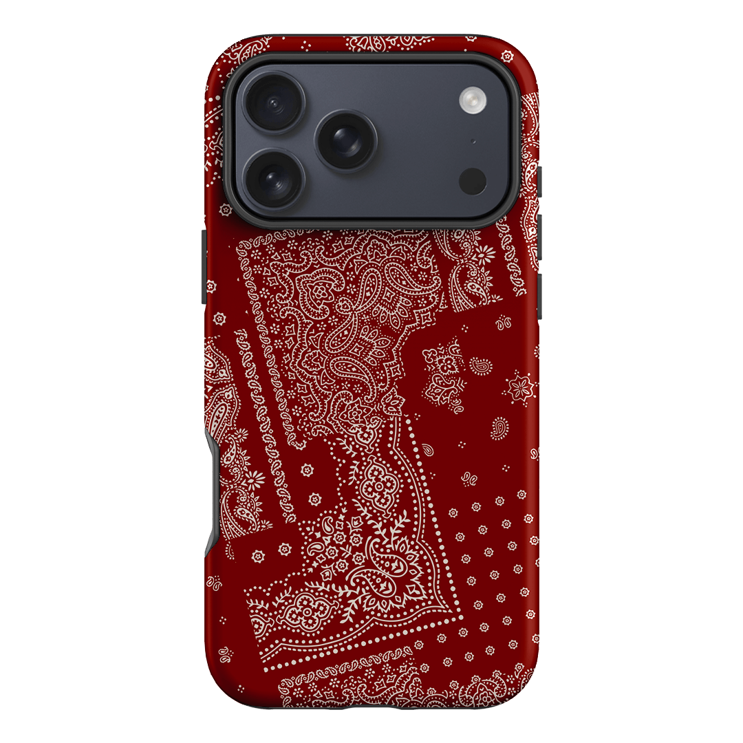Paisley Crimson Printed Phone Cases iPhone 17 Pro Max / Armoured by The Dairy - The Dairy