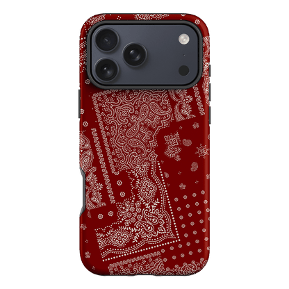 Paisley Crimson Printed Phone Cases iPhone 17 Pro Max / Armoured by The Dairy - The Dairy