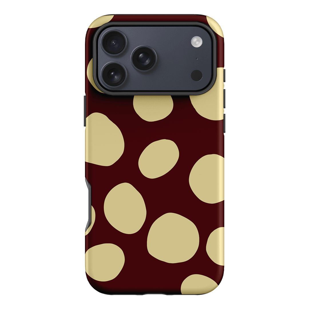 Pebbles Burgundy Butter Printed Phone Cases iPhone 17 Pro Max / Armoured by Veronica Tucker - The Dairy