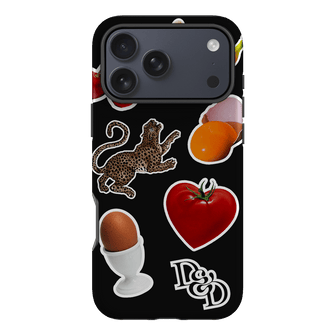 Sunday Stickers Black Printed Phone Cases iPhone 17 Pro Max / Armoured by Desmond & Dempsey - The Dairy