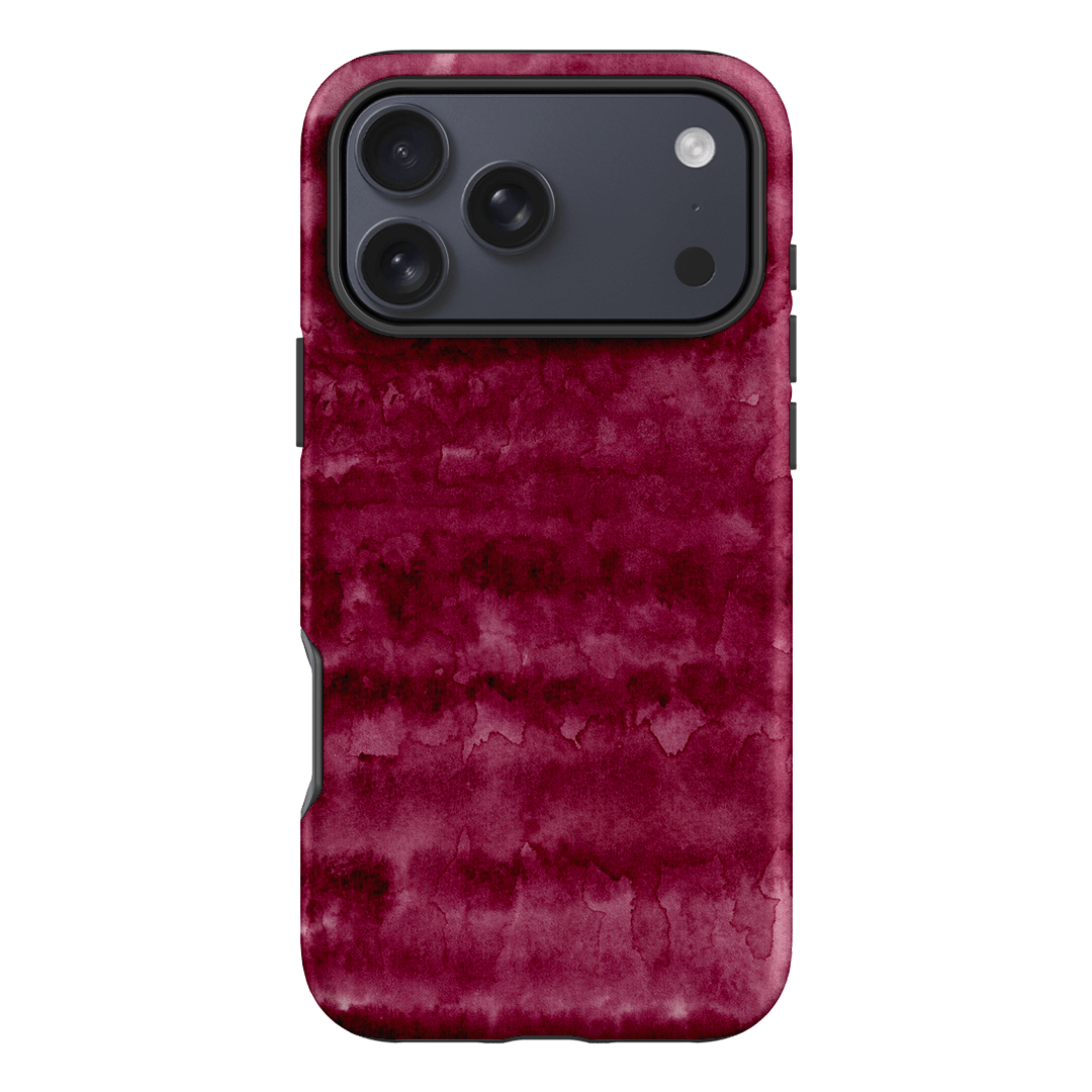 Watercolour Stripes Burgundy Printed Phone Cases iPhone 17 Pro Max / Armoured by The Dairy - The Dairy