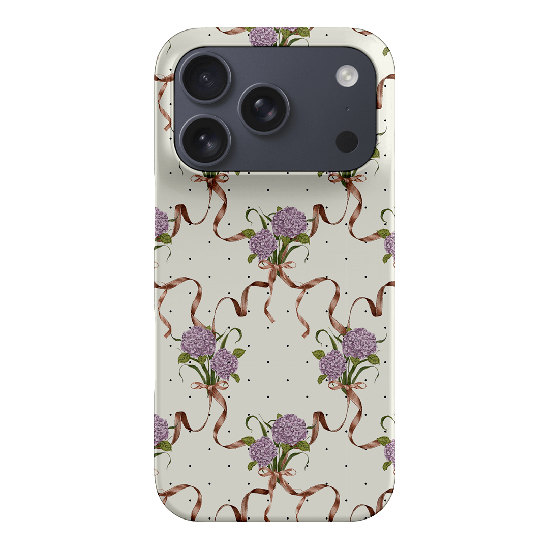 Hydrangea Ribbon Printed Phone Cases iPhone 17 Pro / Snap by Veronica Tucker - The Dairy