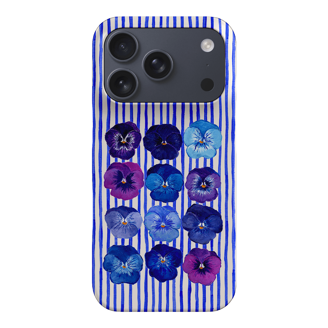 Striped Pansies Printed Phone Cases iPhone 17 Pro / Snap by Kayla Henley - The Dairy