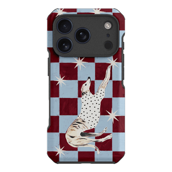 Check Greyhound Blue Printed Phone Cases iPhone 17 Pro / Toughie by Lisa Hu - The Dairy