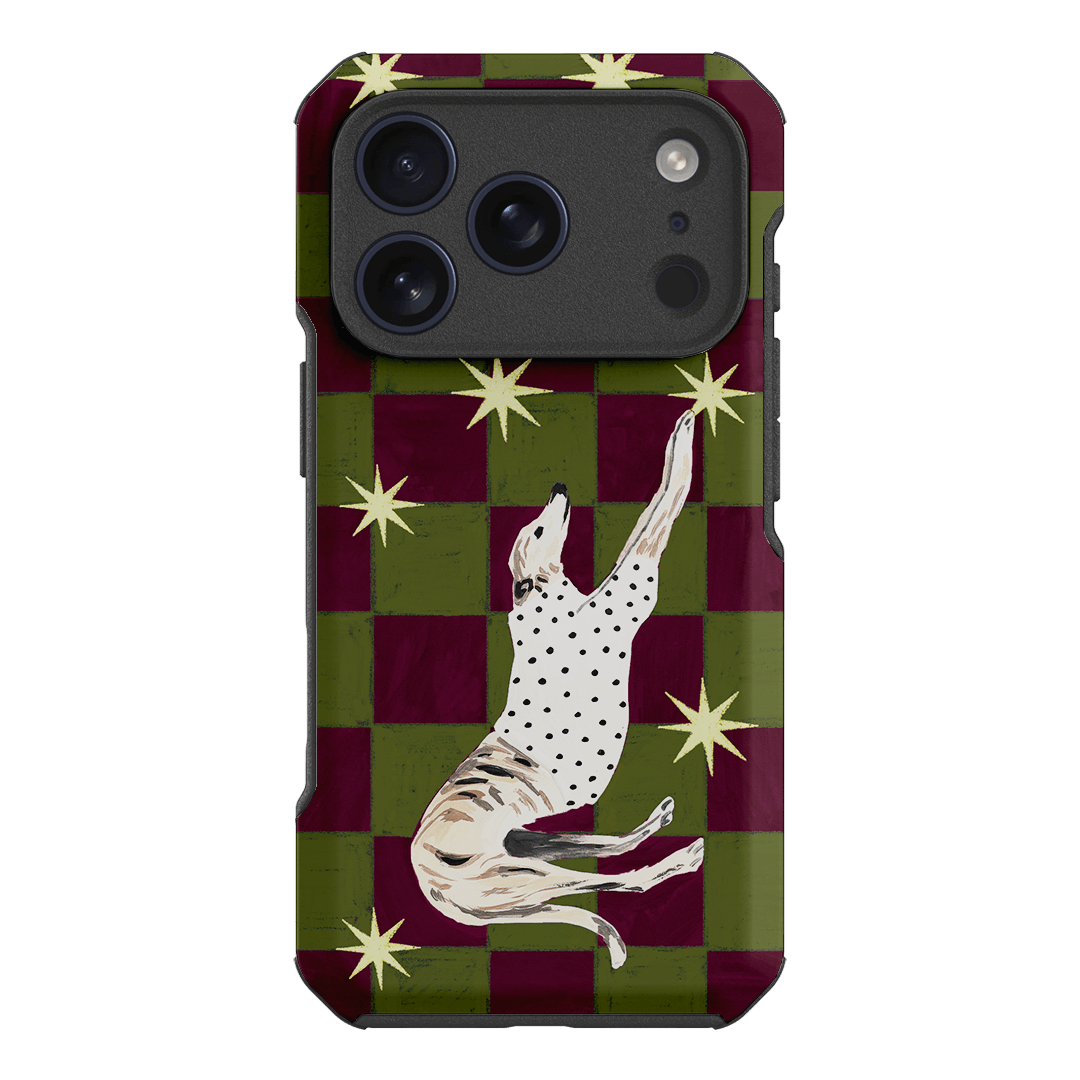 Check Greyhound Green Printed Phone Cases iPhone 17 Pro / Toughie by Lisa Hu - The Dairy