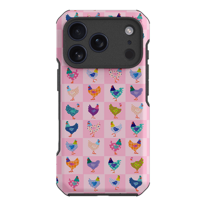 Checkered Chickens Printed Phone Cases iPhone 17 Pro / Toughie by Kayla Henley - The Dairy