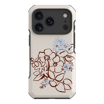 Cream Posy Printed Phone Cases iPhone 17 Pro / Toughie by Typoflora - The Dairy