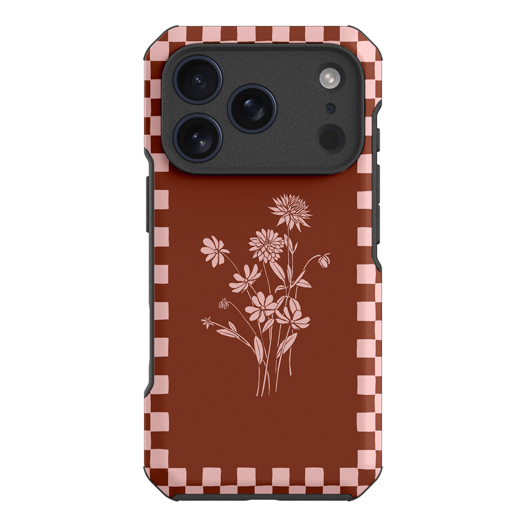 Dahlia Check Printed Phone Cases iPhone 17 Pro / Toughie by Typoflora - The Dairy