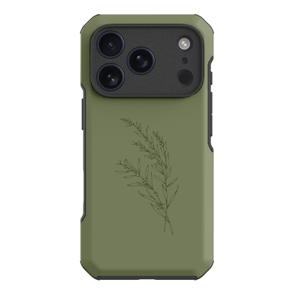 Khaki Wattle Printed Phone Cases iPhone 17 Pro / Toughie by Typoflora - The Dairy
