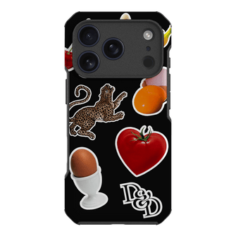 Sunday Stickers Black Printed Phone Cases iPhone 17 Pro / Toughie by Desmond & Dempsey - The Dairy