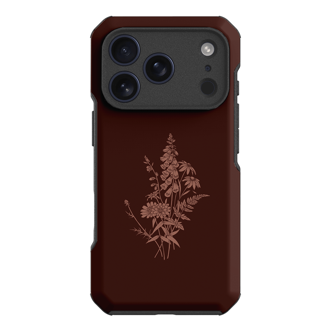 Wildflowers Mocha Printed Phone Cases iPhone 17 Pro / Toughie by Typoflora - The Dairy