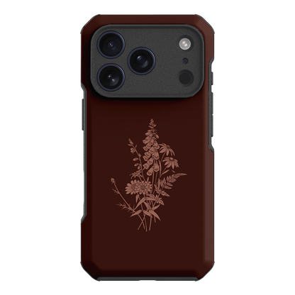 Wildflowers Mocha Printed Phone Cases iPhone 17 Pro / Toughie by Typoflora - The Dairy