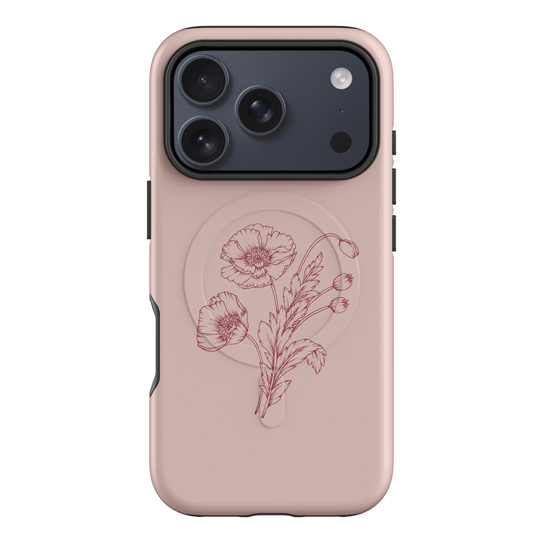 Blush Poppies Printed Phone Cases iPhone 17 Pro / Armoured MagSafe by Typoflora - The Dairy