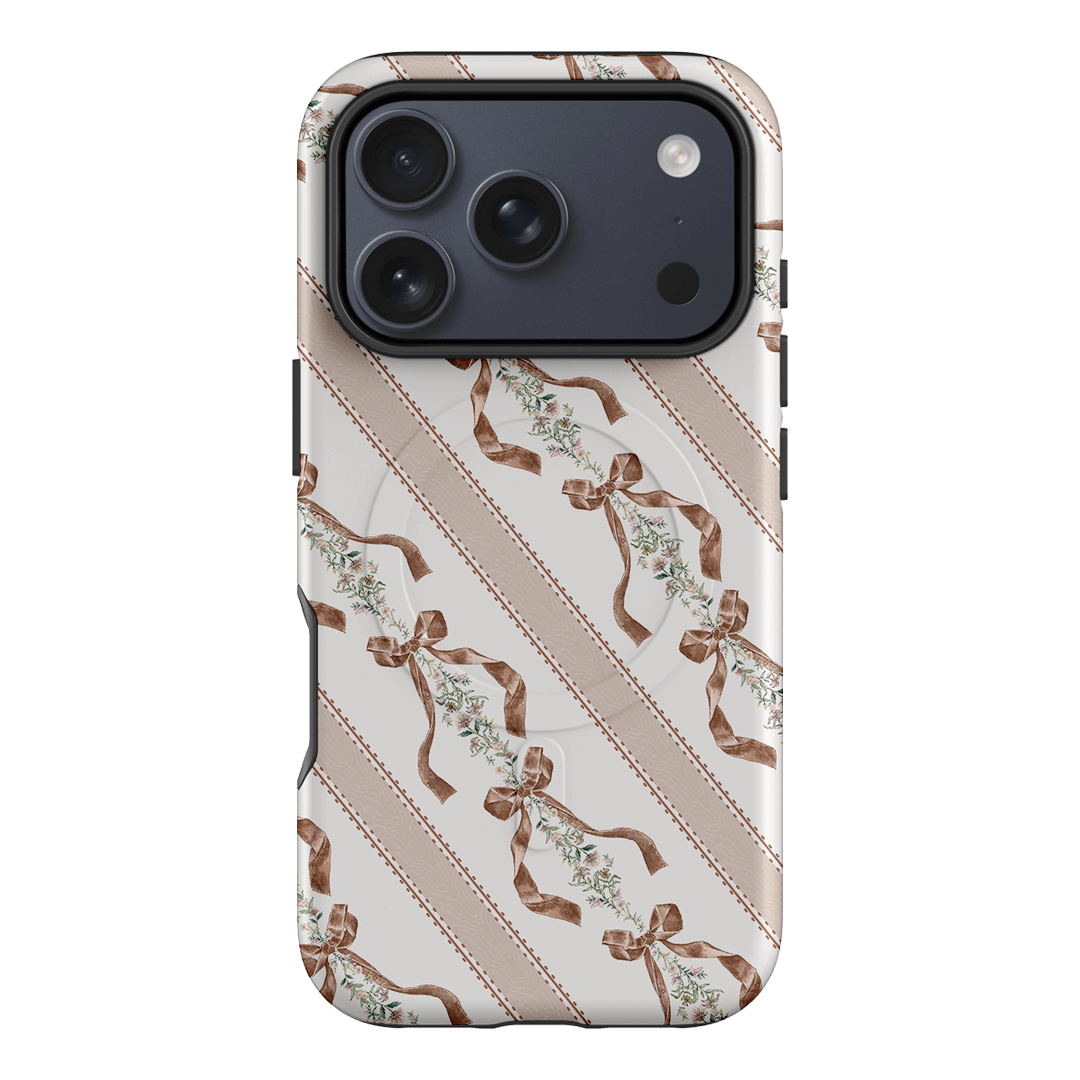 Bow Stripe Printed Phone Cases iPhone 17 Pro / Armoured MagSafe by Veronica Tucker - The Dairy