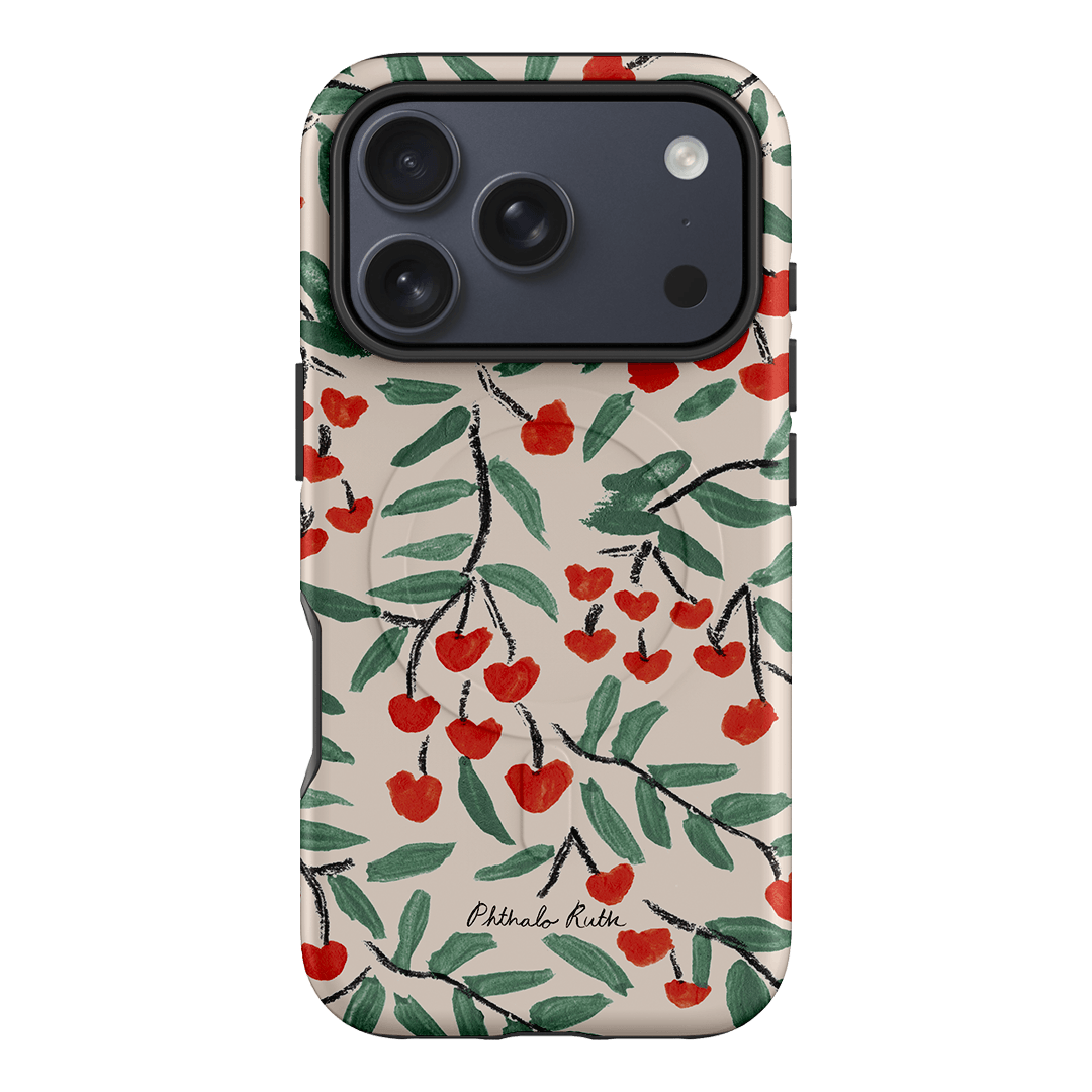 Cherry Love Printed Phone Cases iPhone 17 Pro / Armoured MagSafe by Phthalo Ruth - The Dairy