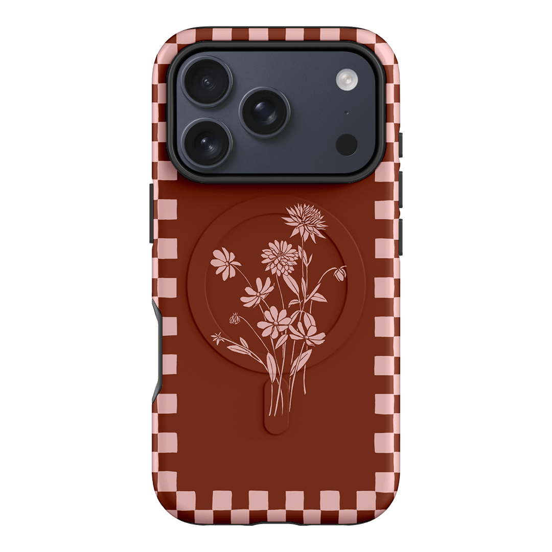 Dahlia Check Printed Phone Cases iPhone 17 Pro / Armoured MagSafe by Typoflora - The Dairy