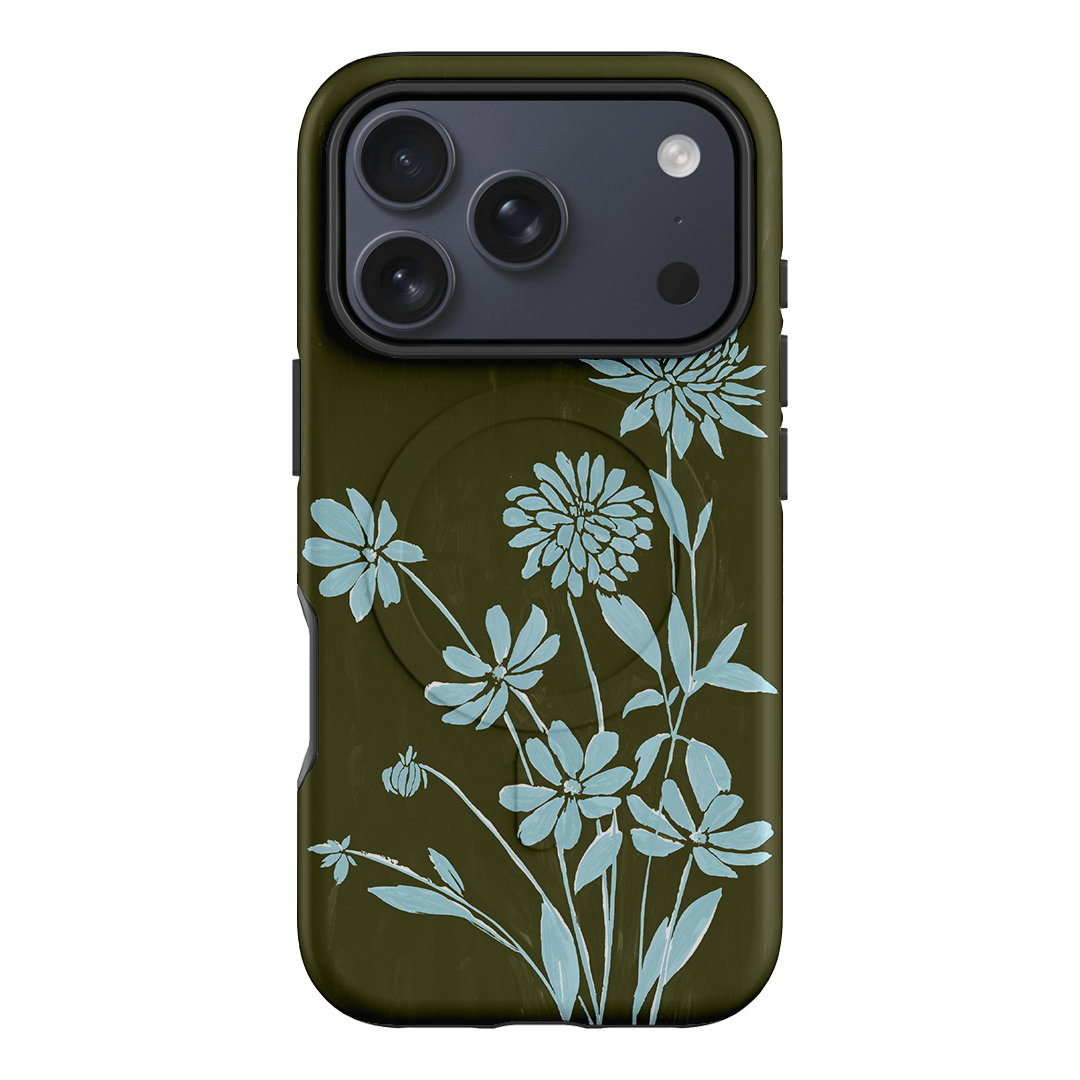 Dahlia Khaki Printed Phone Cases iPhone 17 Pro / Armoured MagSafe by Typoflora - The Dairy