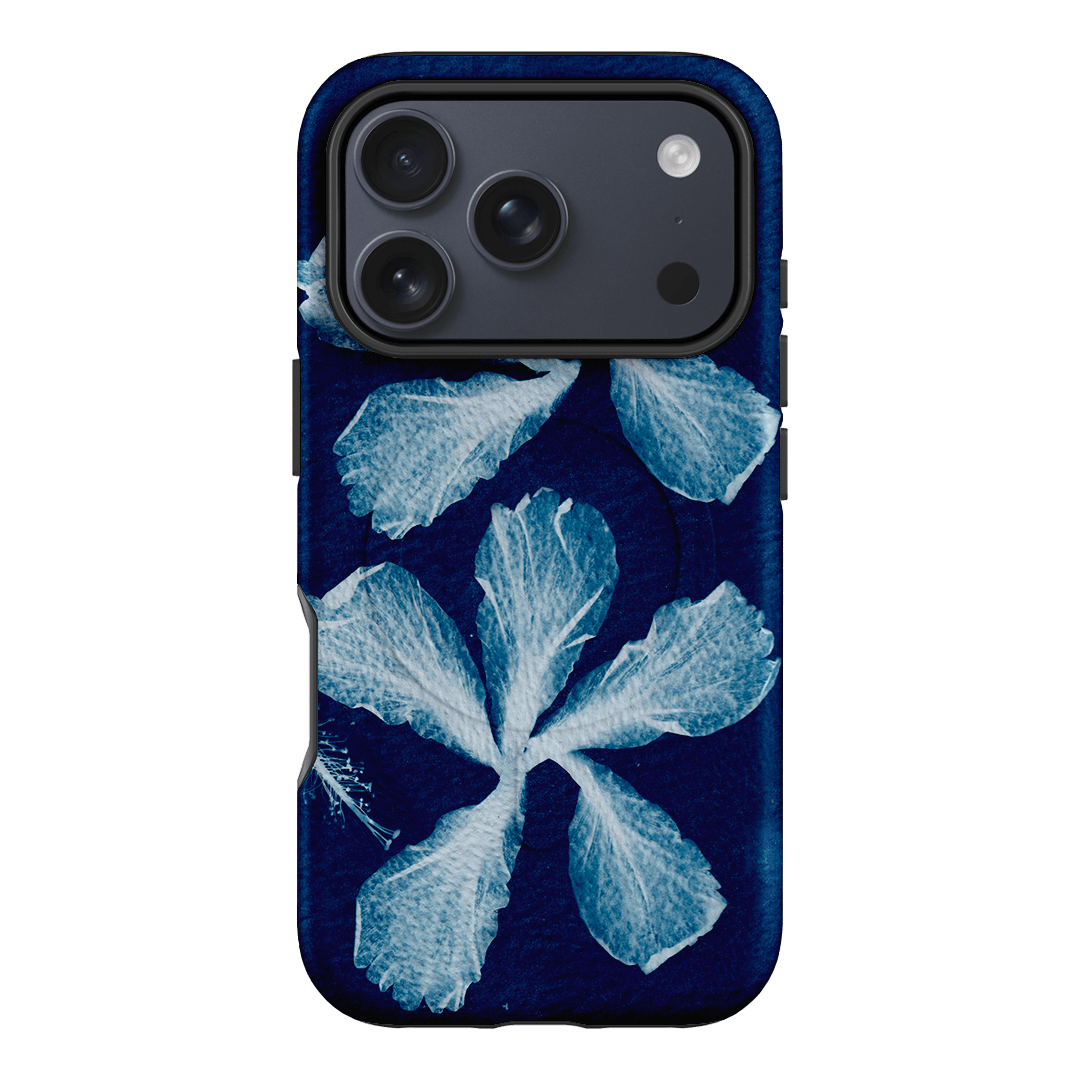 Hibiscus Cyanotype Printed Phone Cases iPhone 17 Pro / Armoured MagSafe by Sally Hungerford - The Dairy