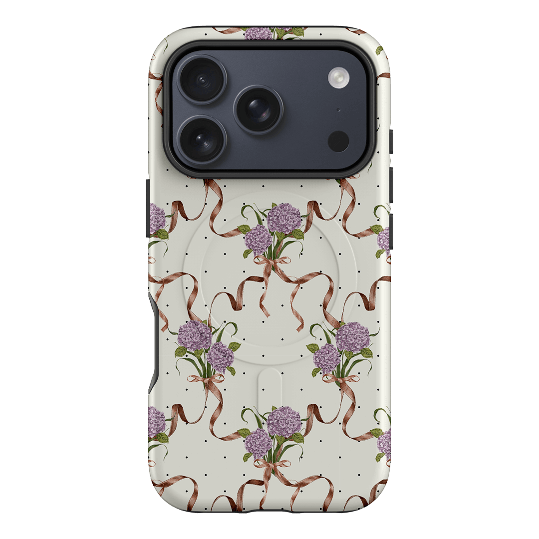 Hydrangea Ribbon Printed Phone Cases iPhone 17 Pro / Armoured MagSafe by Veronica Tucker - The Dairy