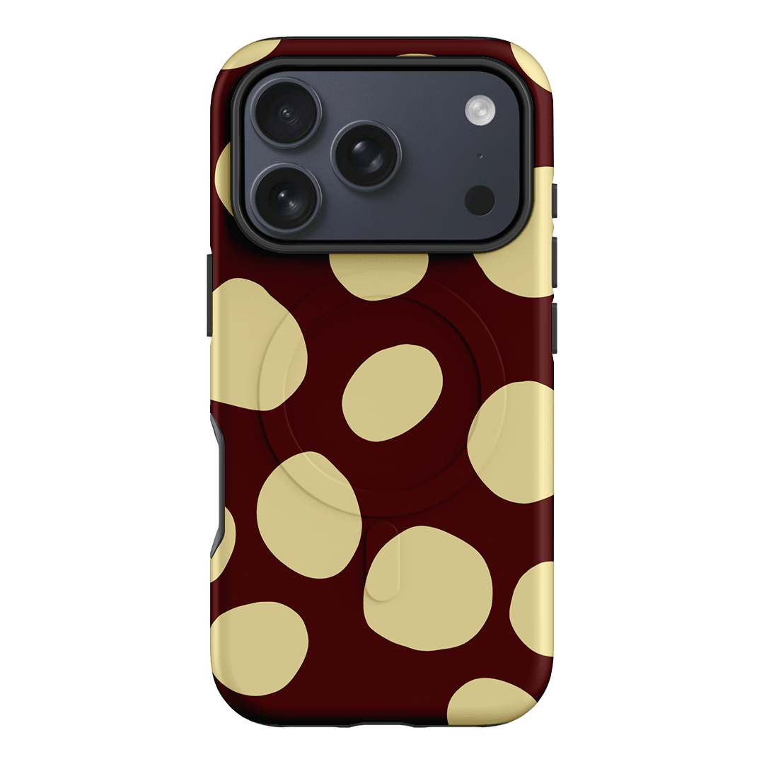 Pebbles Burgundy Butter Printed Phone Cases iPhone 17 Pro / Armoured MagSafe by Veronica Tucker - The Dairy