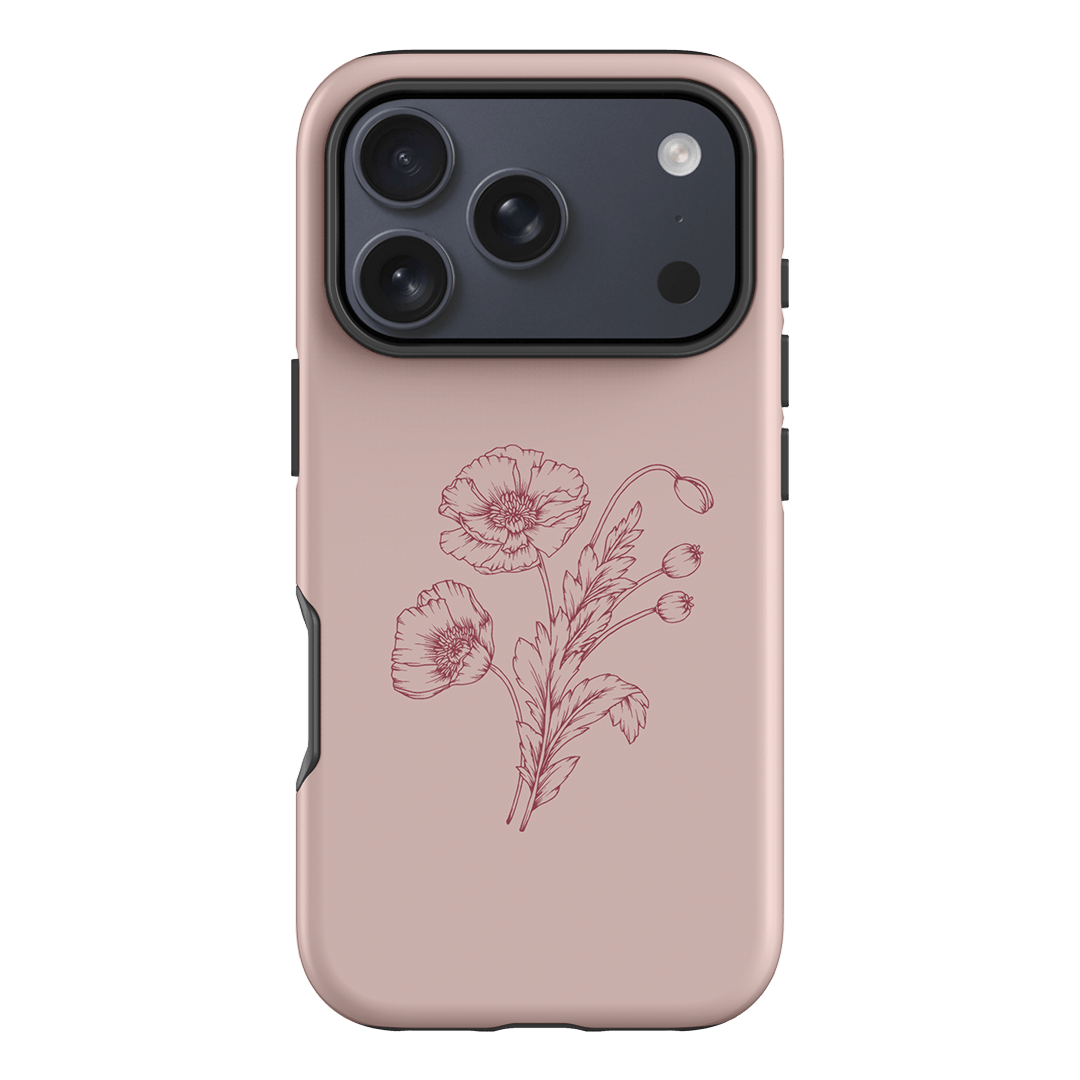 Blush Poppies Printed Phone Cases iPhone 17 Pro / Armoured by Typoflora - The Dairy