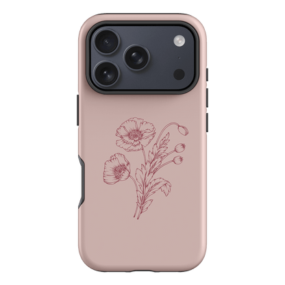 Blush Poppies Printed Phone Cases iPhone 17 Pro / Armoured by Typoflora - The Dairy