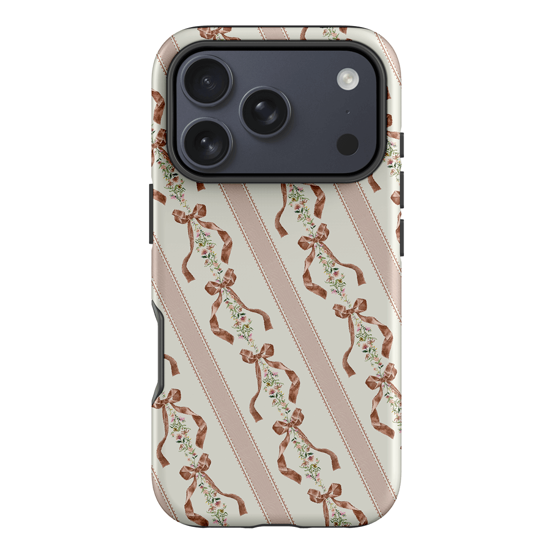 Bow Stripe Printed Phone Cases iPhone 17 Pro / Armoured by Veronica Tucker - The Dairy