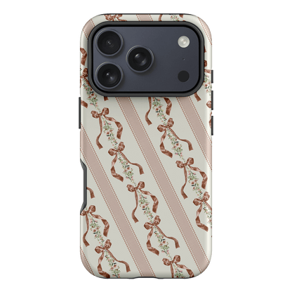 Bow Stripe Printed Phone Cases iPhone 17 Pro / Armoured by Veronica Tucker - The Dairy