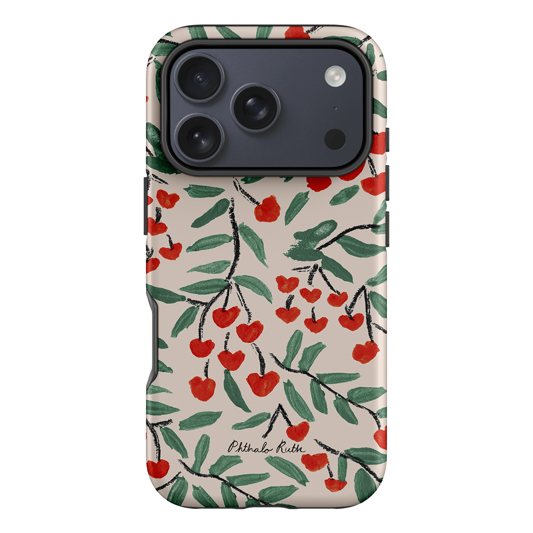 Cherry Love Printed Phone Cases iPhone 17 Pro / Armoured by Phthalo Ruth - The Dairy