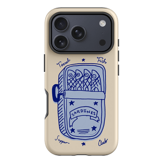 Sardine Social Blue Printed Phone Cases iPhone 17 Pro / Armoured by The Dairy - The Dairy