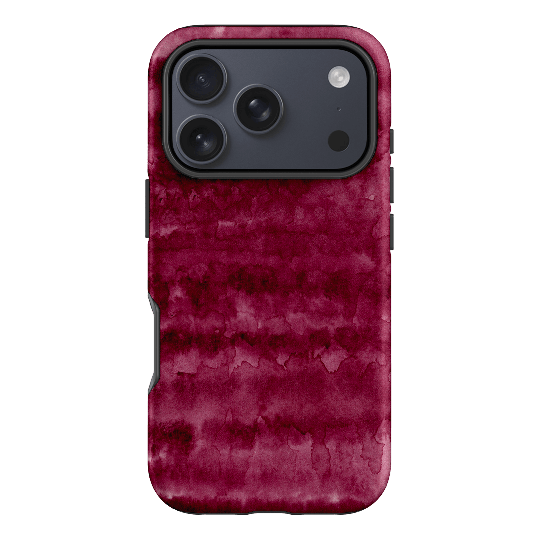 Watercolour Stripes Burgundy Printed Phone Cases iPhone 17 Pro / Armoured by The Dairy - The Dairy