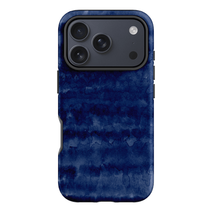 Watercolour Stripes Navy Printed Phone Cases iPhone 17 Pro / Armoured by The Dairy - The Dairy