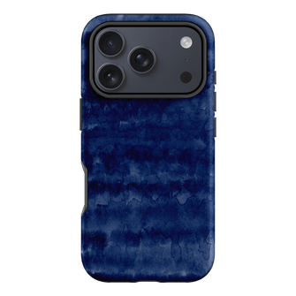 Watercolour Stripes Navy Printed Phone Cases iPhone 17 Pro / Armoured by The Dairy - The Dairy