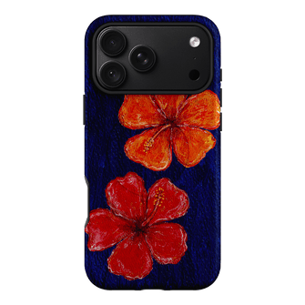 Hibiscus Flower Deep Blue Printed Phone Cases iPhone 18 Pro Max / Armoured MagSafe by BG. Studio - The Dairy