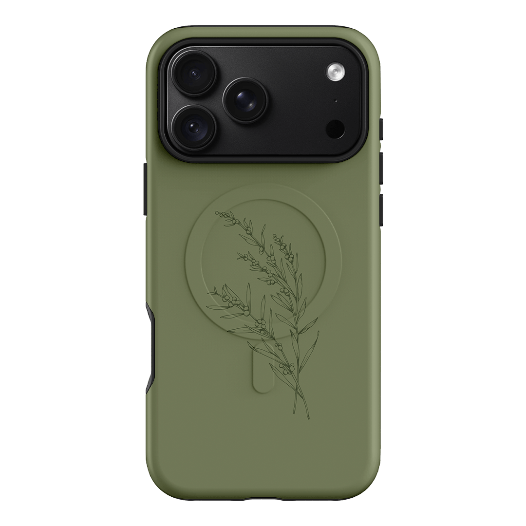 Khaki Wattle Printed Phone Cases iPhone 18 Pro Max / Armoured MagSafe by Typoflora - The Dairy