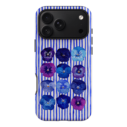 Striped Pansies Printed Phone Cases iPhone 18 Pro Max / Armoured MagSafe by Kayla Henley - The Dairy