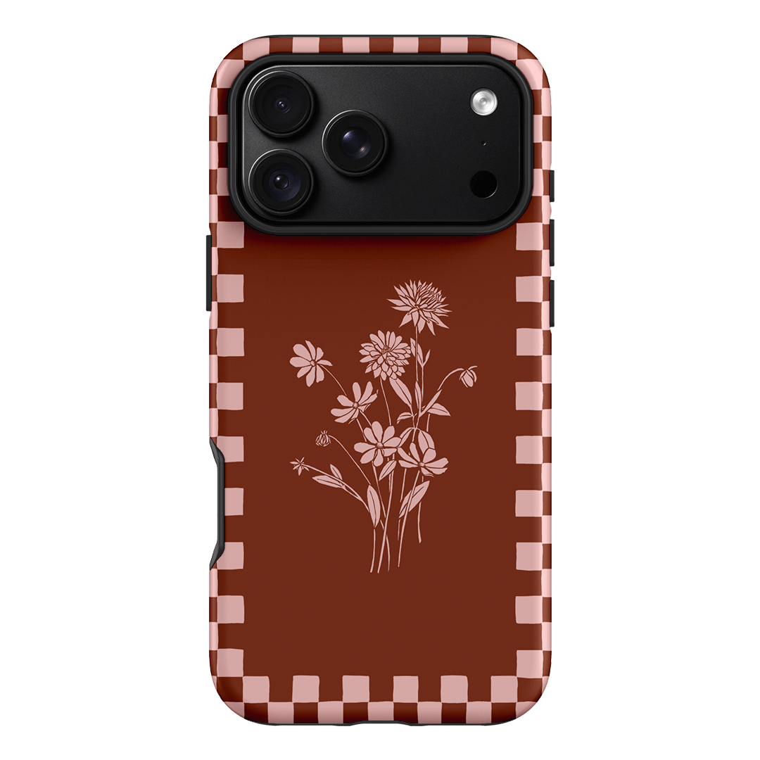 Dahlia Check Printed Phone Cases iPhone 18 Pro Max / Armoured by Typoflora - The Dairy