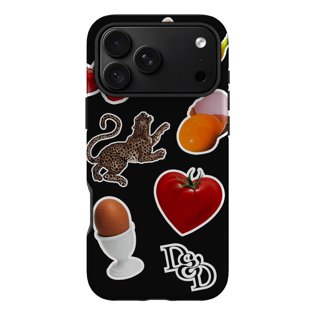Sunday Stickers Black Printed Phone Cases iPhone 18 Pro Max / Armoured by Desmond & Dempsey - The Dairy