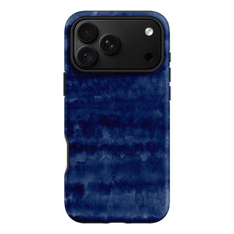 Watercolour Stripes Navy Printed Phone Cases iPhone 18 Pro Max / Armoured by The Dairy - The Dairy