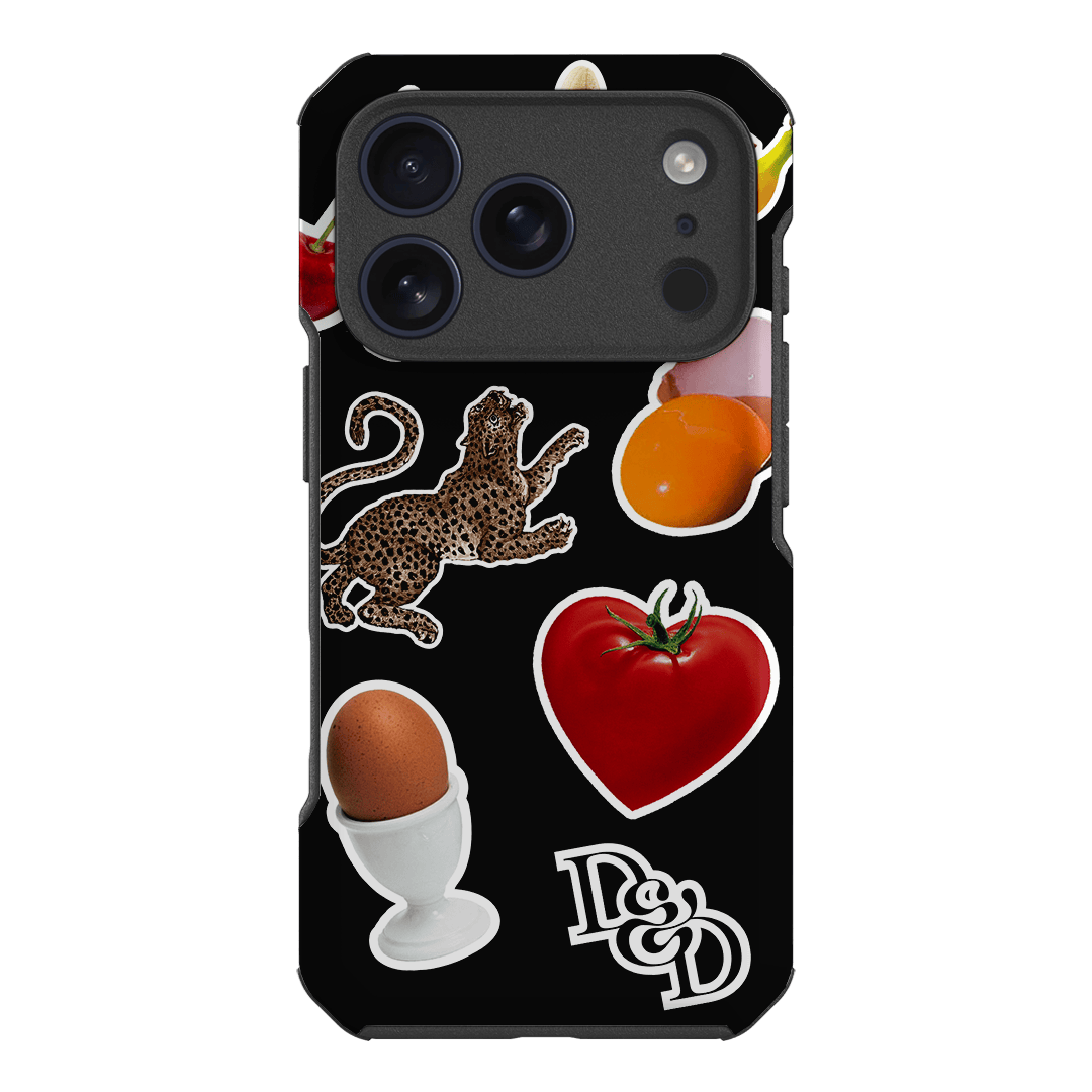 Sunday Stickers Black Printed Phone Cases iPhone 18 Pro / Toughie by Desmond & Dempsey - The Dairy