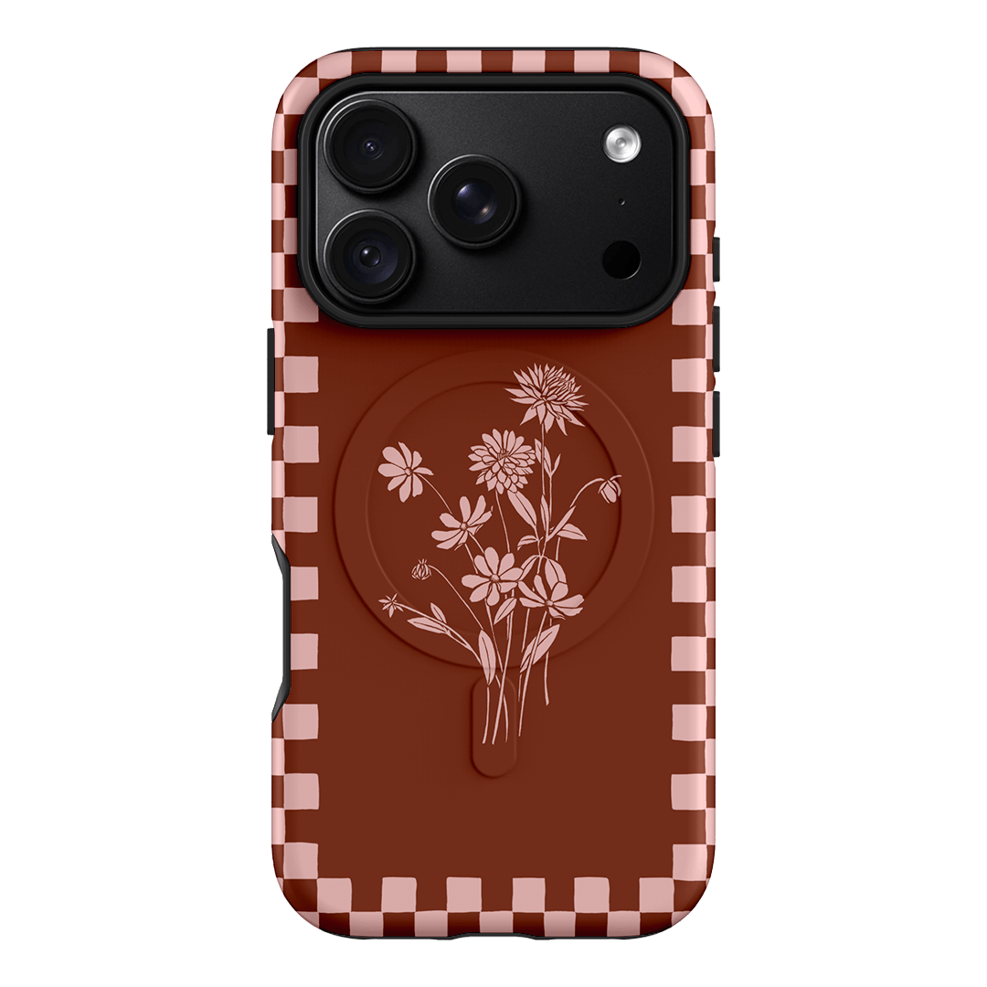 Dahlia Check Printed Phone Cases iPhone 18 Pro / Armoured MagSafe by Typoflora - The Dairy