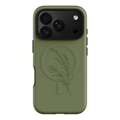 Khaki Wattle Printed Phone Cases iPhone 18 Pro / Armoured MagSafe by Typoflora - The Dairy