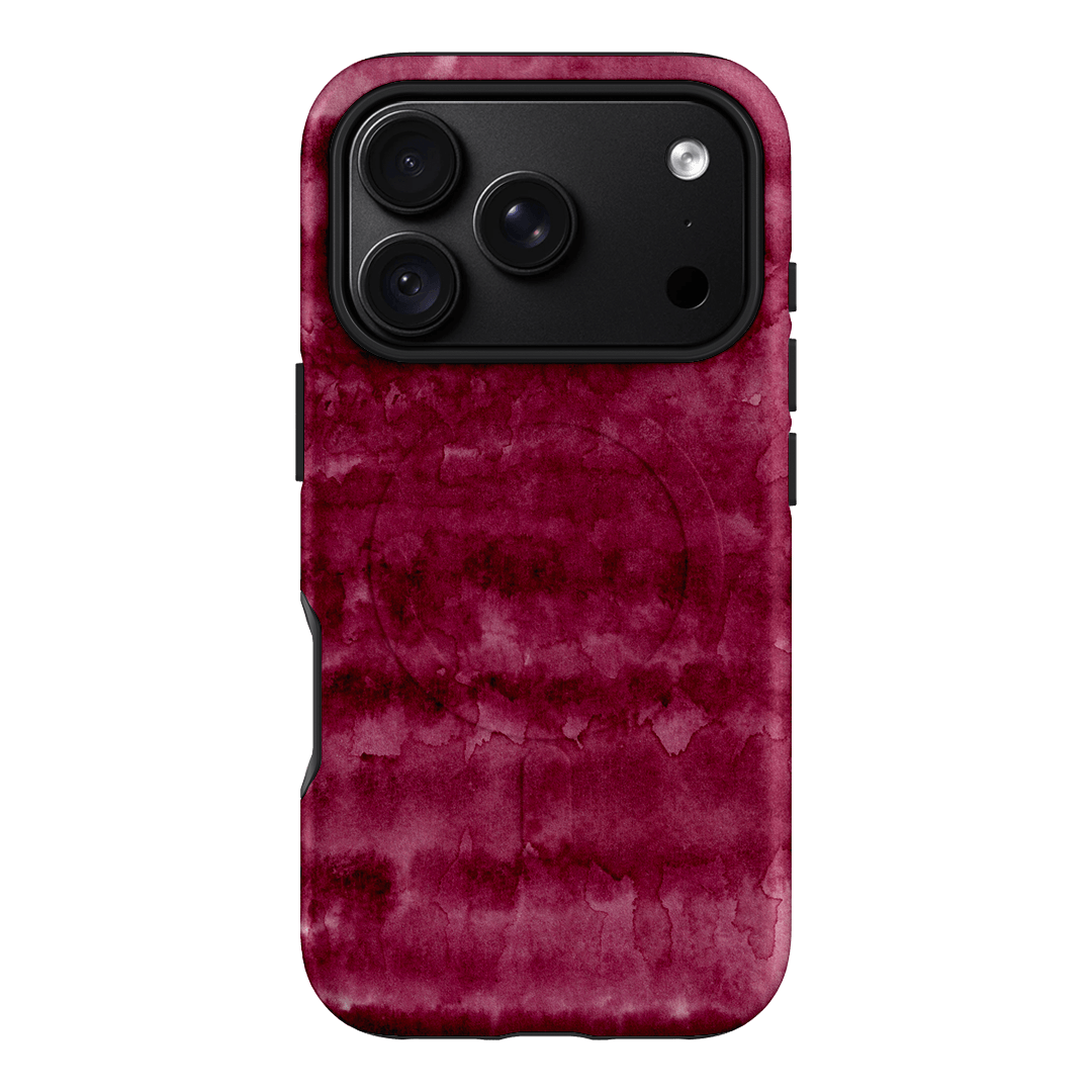 Watercolour Stripes Burgundy Printed Phone Cases iPhone 18 Pro / Armoured MagSafe by The Dairy - The Dairy