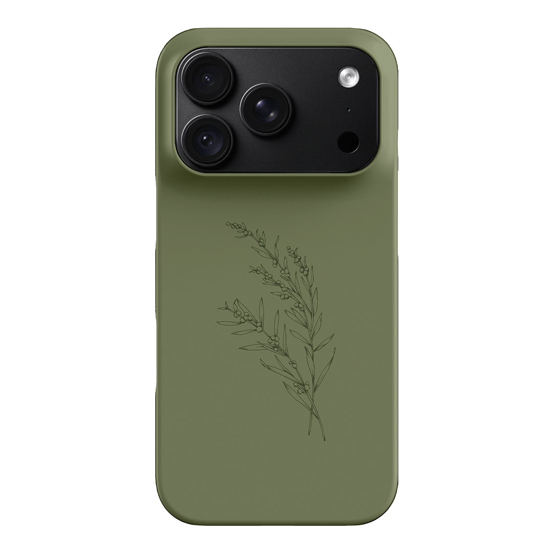Khaki Wattle Printed Phone Cases iPhone 18 Pro / Snap by Typoflora - The Dairy