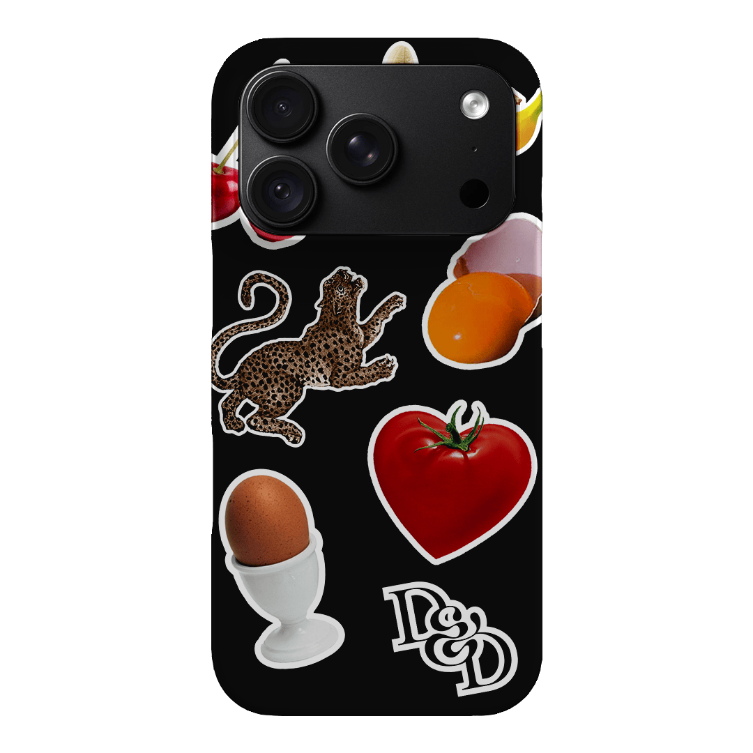 Sunday Stickers Black Printed Phone Cases iPhone 18 Pro / Snap by Desmond & Dempsey - The Dairy