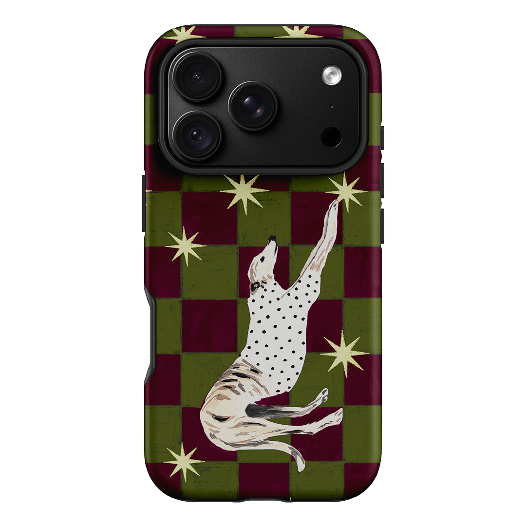 Check Greyhound Green Printed Phone Cases iPhone 18 Pro / Armoured by Lisa Hu - The Dairy