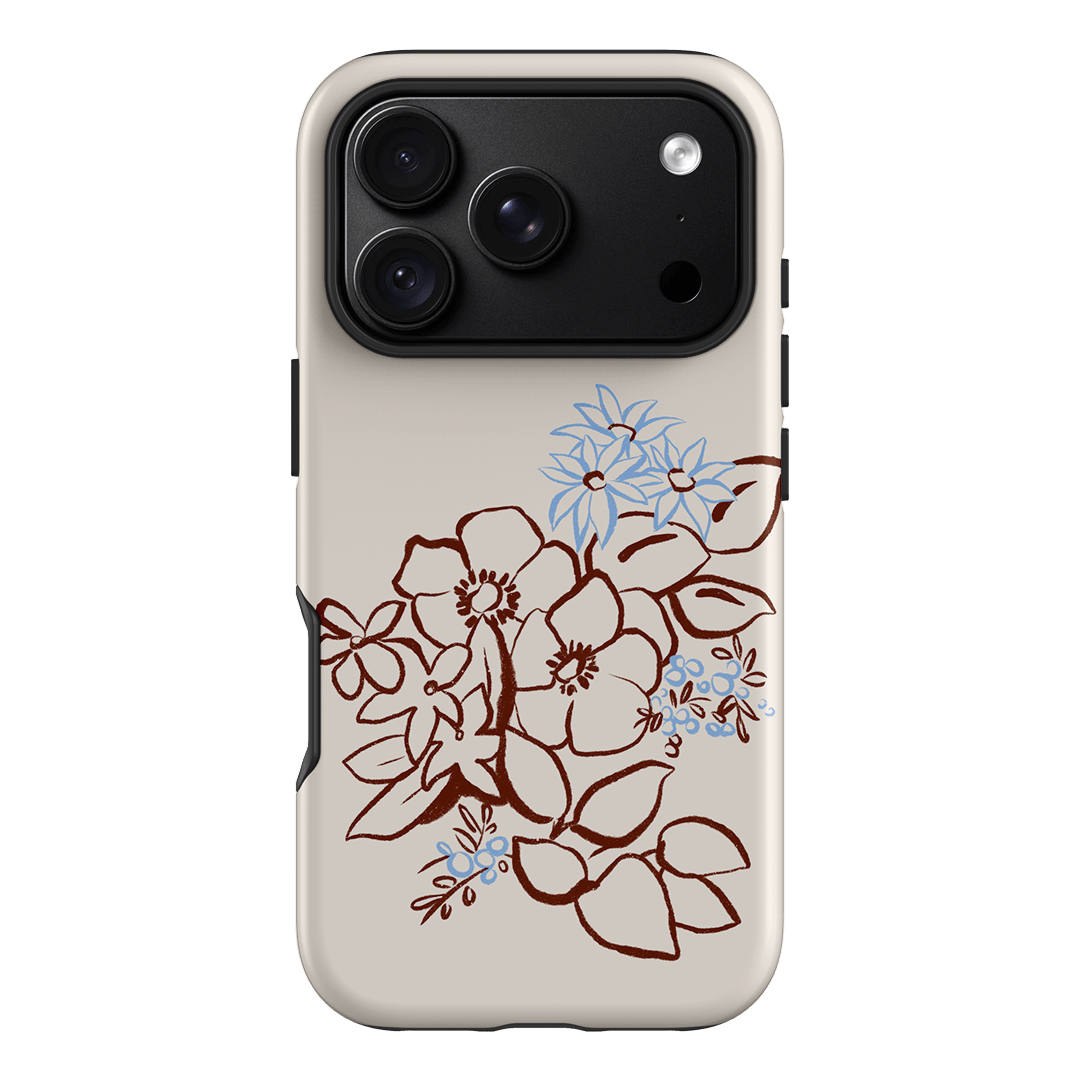 Cream Posy Printed Phone Cases iPhone 18 Pro / Armoured by Typoflora - The Dairy