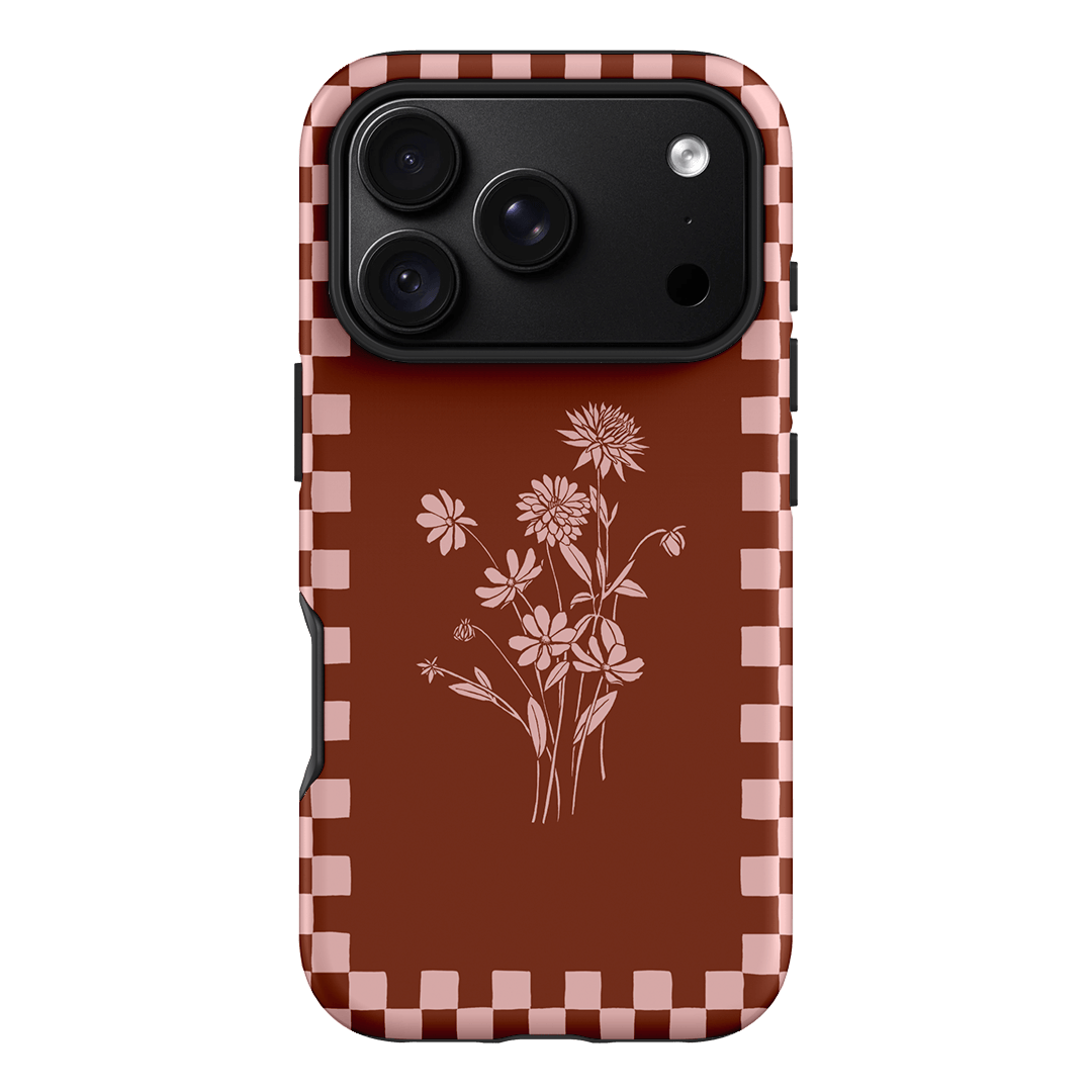 Dahlia Check Printed Phone Cases iPhone 18 Pro / Armoured by Typoflora - The Dairy