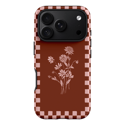 Dahlia Check Printed Phone Cases iPhone 18 Pro / Armoured by Typoflora - The Dairy