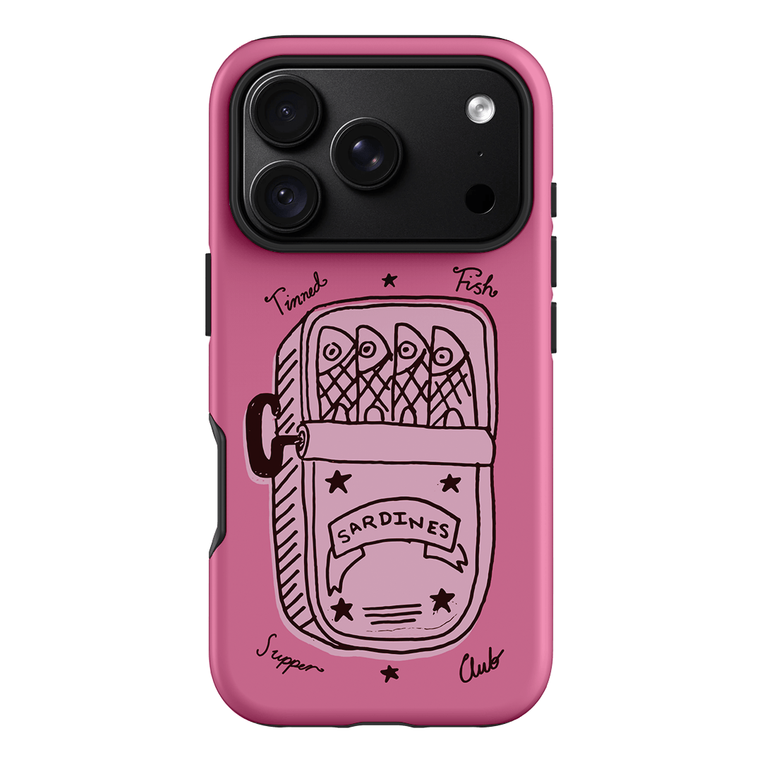 Sardine Social Pink Printed Phone Cases iPhone 18 Pro / Armoured by The Dairy - The Dairy